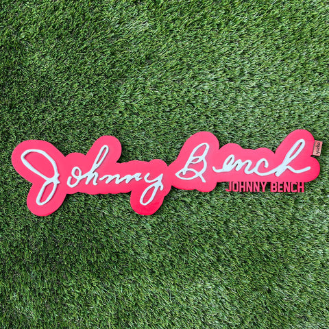 Johnny Bench Signature Wall Wood Sign : 2 Color Options